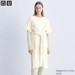 Kleider, Jumpsuits & Overalls*UNIQLO Abgerundetes Seersucker Kurzarm Kleid