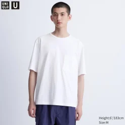 T-Shirts & Oberteile*UNIQLO Airism Baumwolle Halbarm T-Shirt (Relaxed Fit)