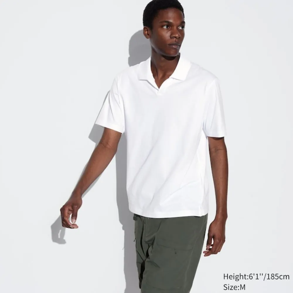 Poloshirts*UNIQLO Airism Baumwolle Jersey Poloshirt Mit Skipperkragen
