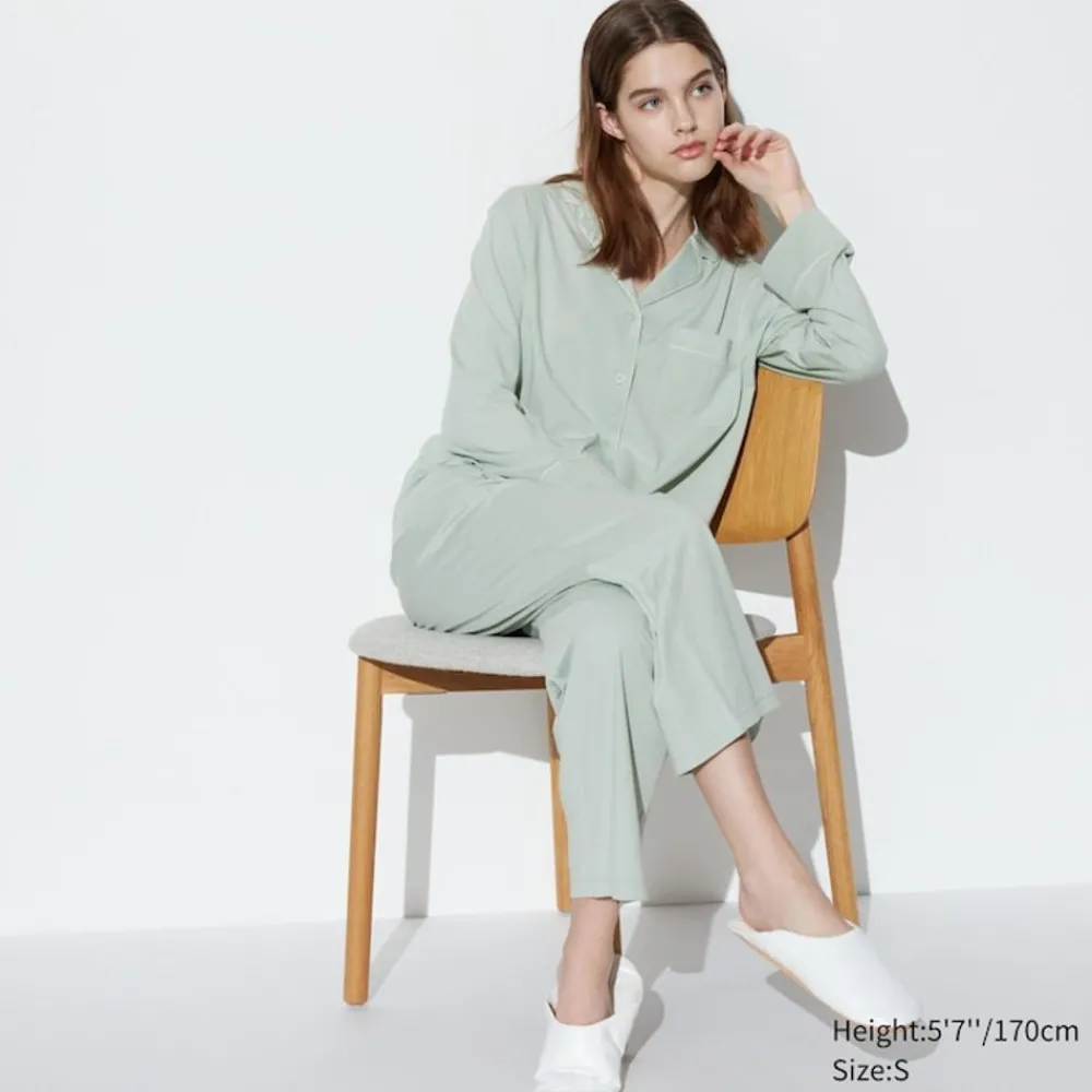 Loungewear & Pyjamas*UNIQLO Airism Baumwolle Langarm Pyjama