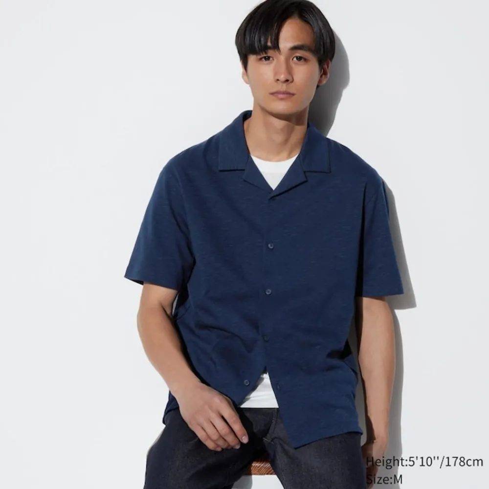 T-Shirts & Oberteile*UNIQLO Airism Baumwolle Poloshirt Mit Knopfleiste Und Offenem Kragen
