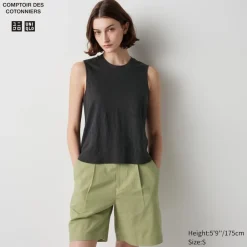 T-Shirts & Oberteile*UNIQLO Armelloses 100 % Leinen T-Shirt