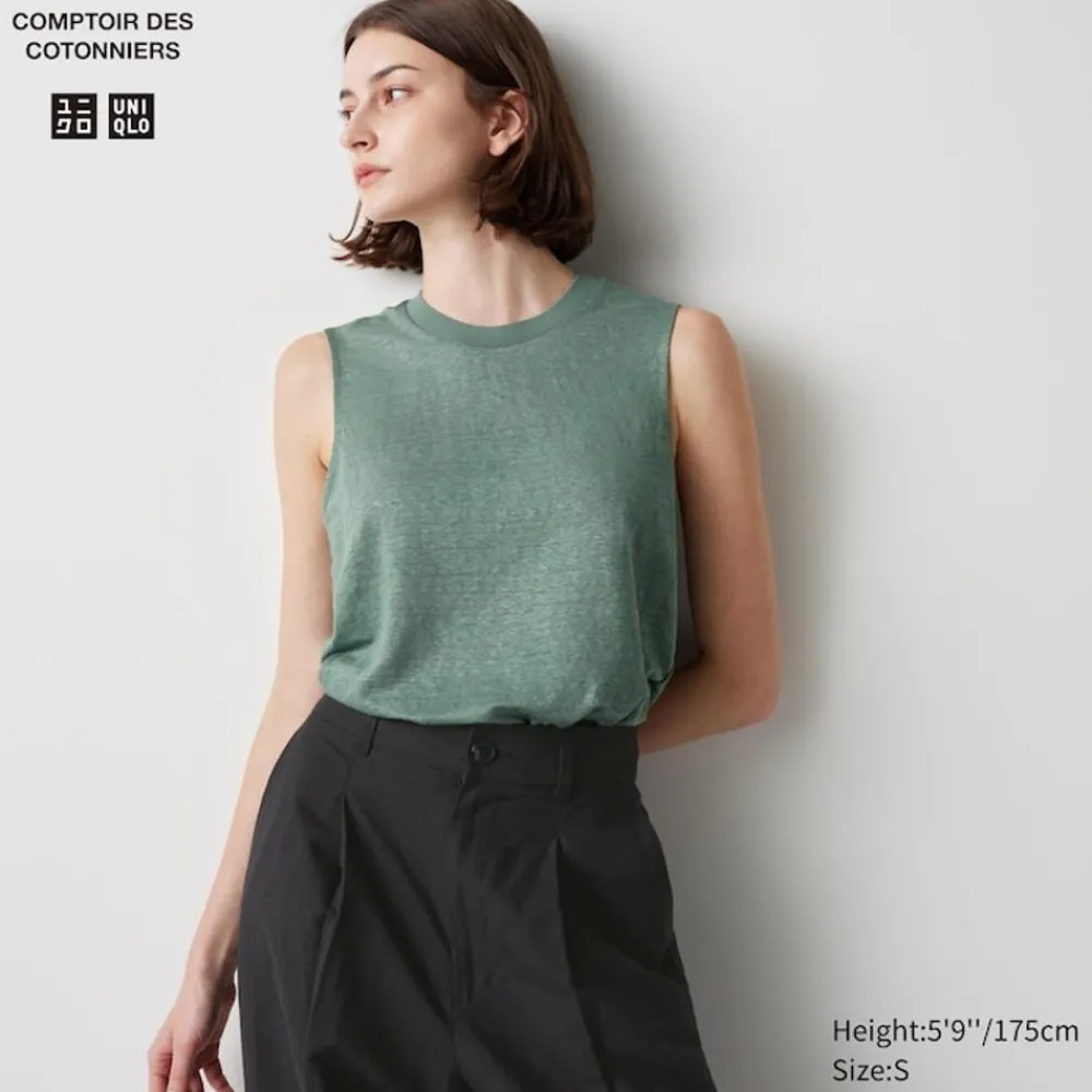 T-Shirts & Oberteile*UNIQLO Armelloses 100 % Leinen T-Shirt