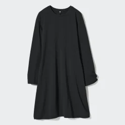 Kleider, Jumpsuits & Overalls*UNIQLO Ausgestelltes Baumwollmix Langarm Minikleid