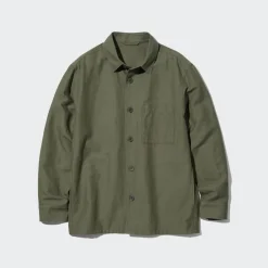 Mäntel, Jacken, Parka & Westen*UNIQLO Baumwolle Leinen Hemdjacke