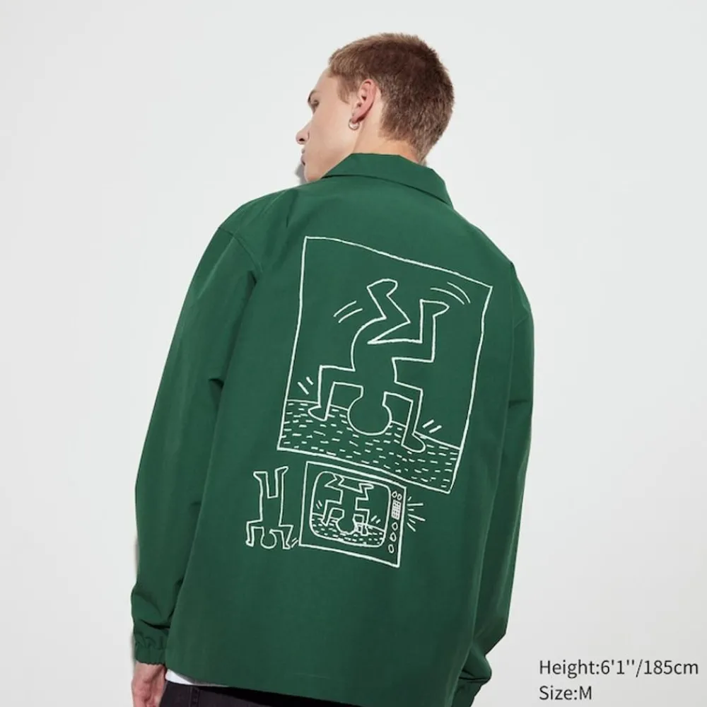 Mäntel, Jacken, Parka & Westen*UNIQLO Bedruckte College Jacke Grun