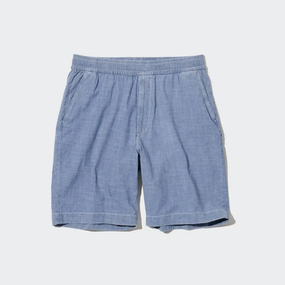 Hosen, Chinos & Jogginghosen*UNIQLO Chambray Stretch Easy Shorts Blau