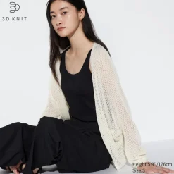 Pullover & Strickjacken*UNIQLO 3D Knit Nahtlose Mesh Strickjacke