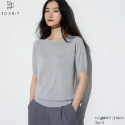 Pullover & Strickjacken*UNIQLO 3D Knit Nahtloser Halbarm Pullover (Maschinenwaschbar)