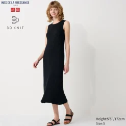 Kleider, Jumpsuits & Overalls*UNIQLO 3D Knit Nahtloses Geripptes Armelloses Kleid