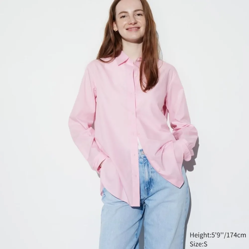 Hemden & Blusen*UNIQLO Extra Feine Baumwolle Langarm Bluse