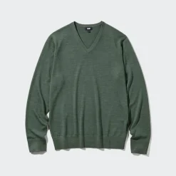 Pullover & Strickjacken*UNIQLO 100 % Extra Feine Merinowolle Pullover Mit V-Ausschnitt
