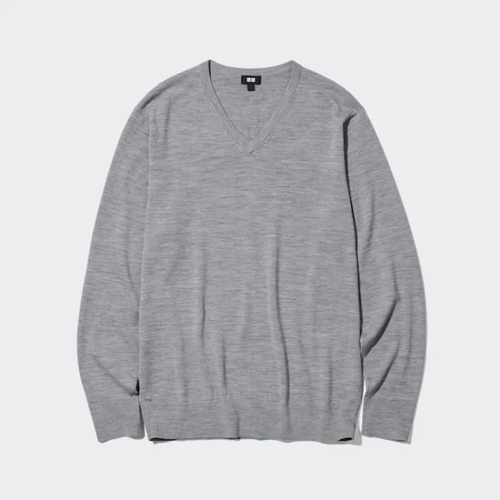 Pullover & Strickjacken*UNIQLO 100 % Extra Feine Merinowolle Pullover Mit V-Ausschnitt