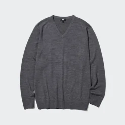 Pullover & Strickjacken*UNIQLO 100 % Extra Feine Merinowolle Pullover Mit V-Ausschnitt