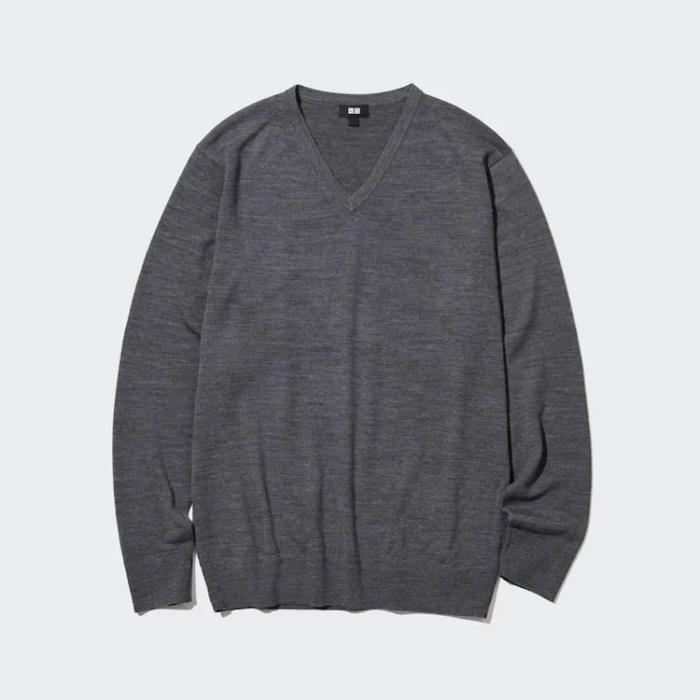 Pullover & Strickjacken*UNIQLO 100 % Extra Feine Merinowolle Pullover Mit V-Ausschnitt