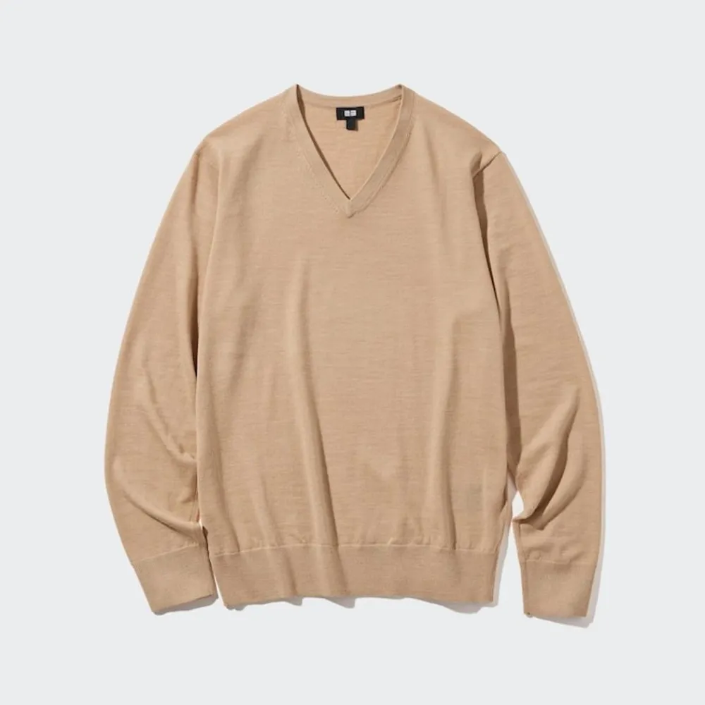 Pullover & Strickjacken*UNIQLO 100 % Extra Feine Merinowolle Pullover Mit V-Ausschnitt