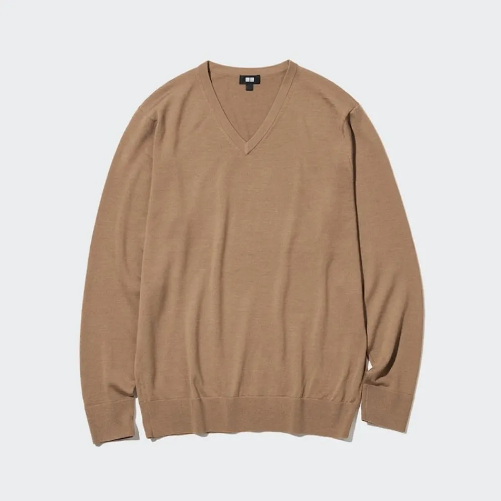 Pullover & Strickjacken*UNIQLO 100 % Extra Feine Merinowolle Pullover Mit V-Ausschnitt