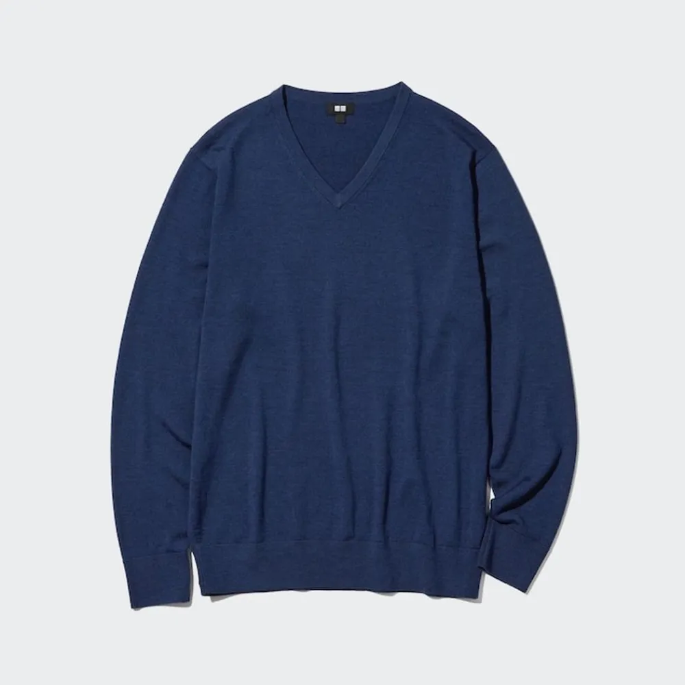 Pullover & Strickjacken*UNIQLO 100 % Extra Feine Merinowolle Pullover Mit V-Ausschnitt