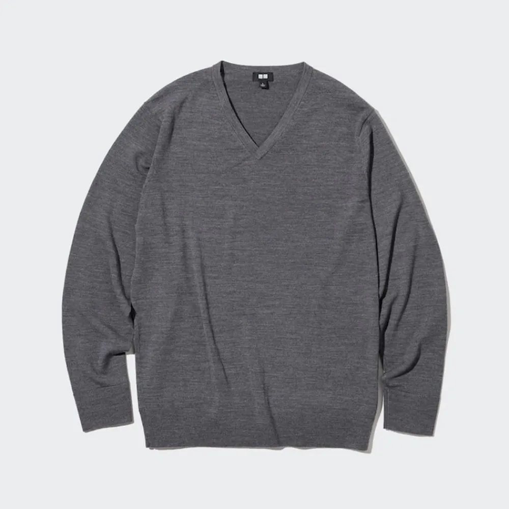 Pullover & Strickjacken*UNIQLO 100% Extra Feine Merinowolle Pullover Mit V-Ausschnitt