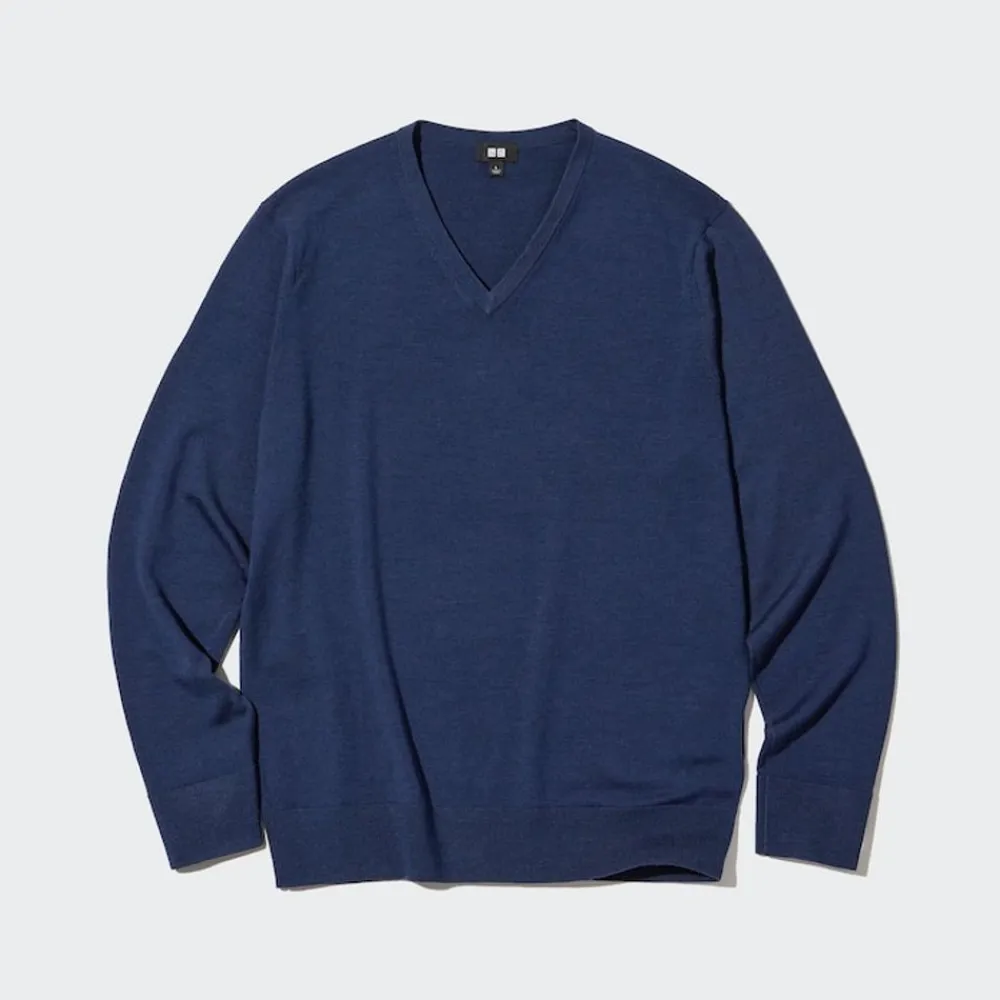 Pullover & Strickjacken*UNIQLO 100% Extra Feine Merinowolle Pullover Mit V-Ausschnitt