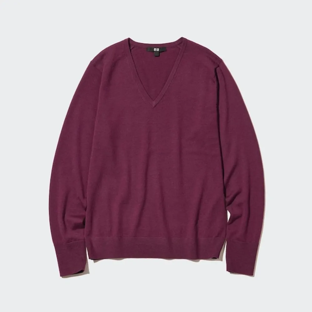 Pullover & Strickjacken*UNIQLO 100 % Extra Feine Merinowolle Pullover Mit V-Ausschnitt