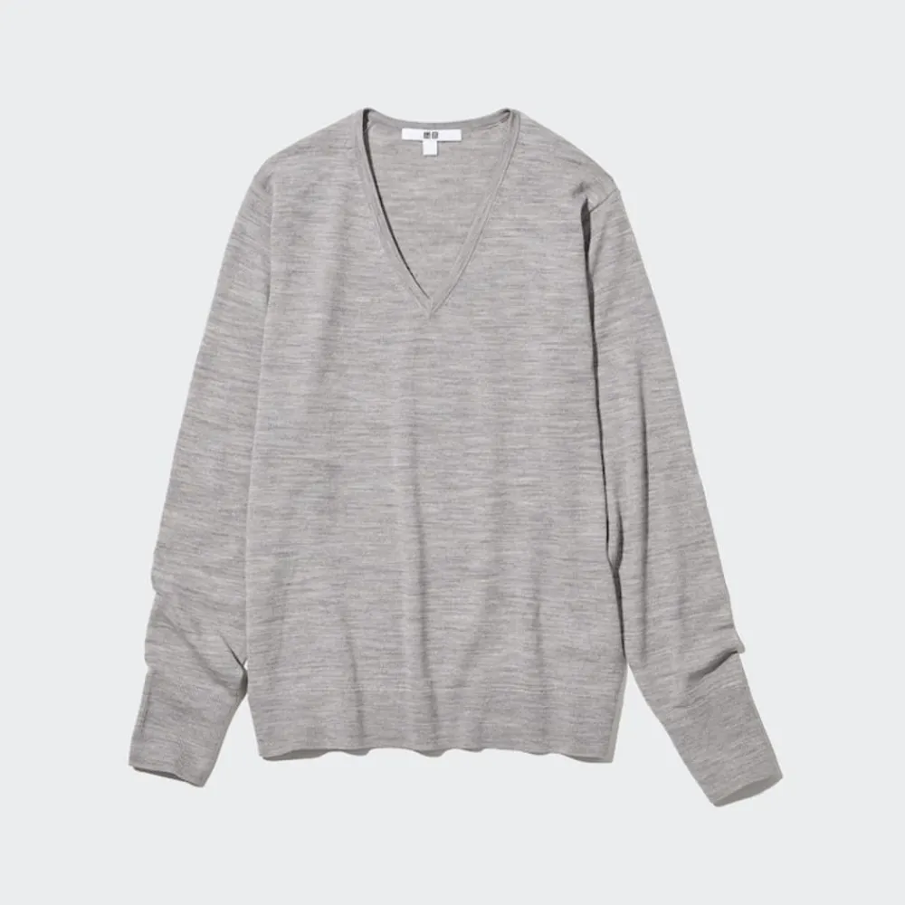 Pullover & Strickjacken*UNIQLO 100 % Extra Feine Merinowolle Pullover Mit V-Ausschnitt