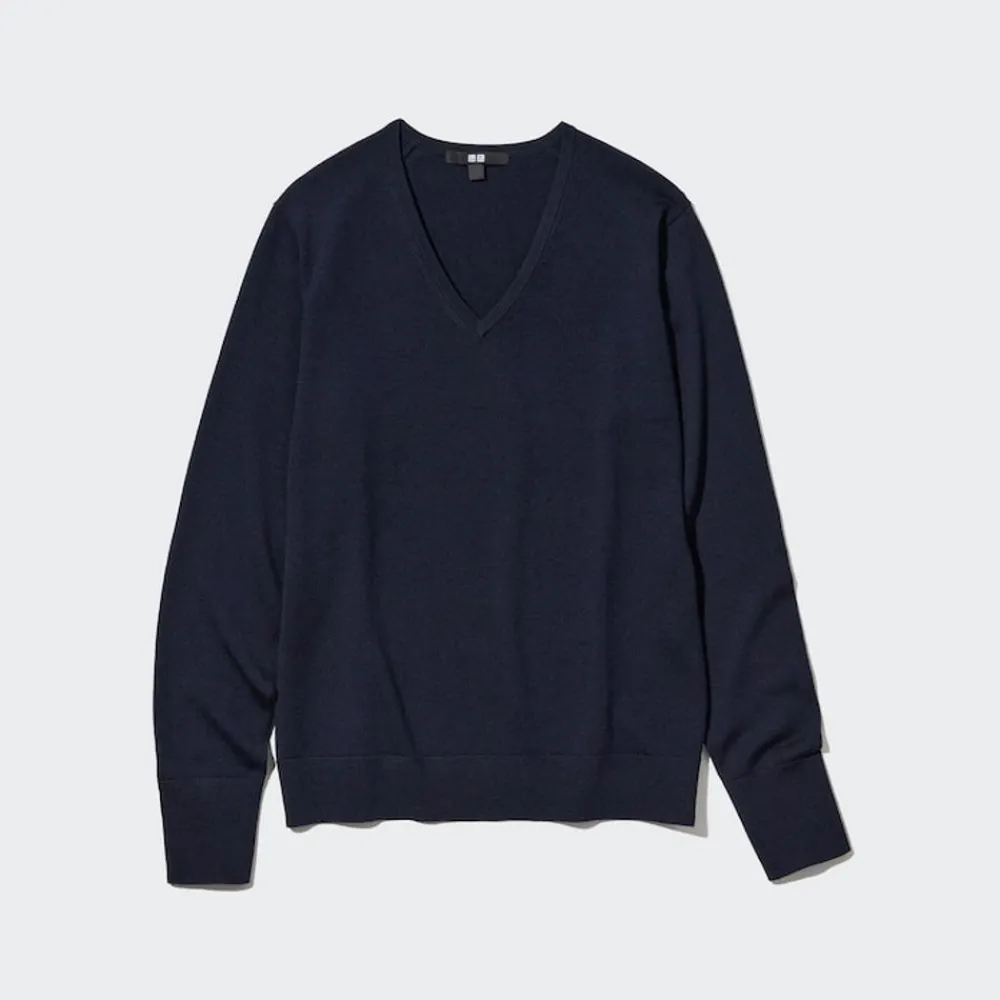 Pullover & Strickjacken*UNIQLO 100 % Extra Feine Merinowolle Pullover Mit V-Ausschnitt