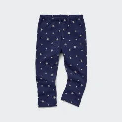 Leggings*UNIQLO Gemusterte Fleece Leggings Dunkelblau