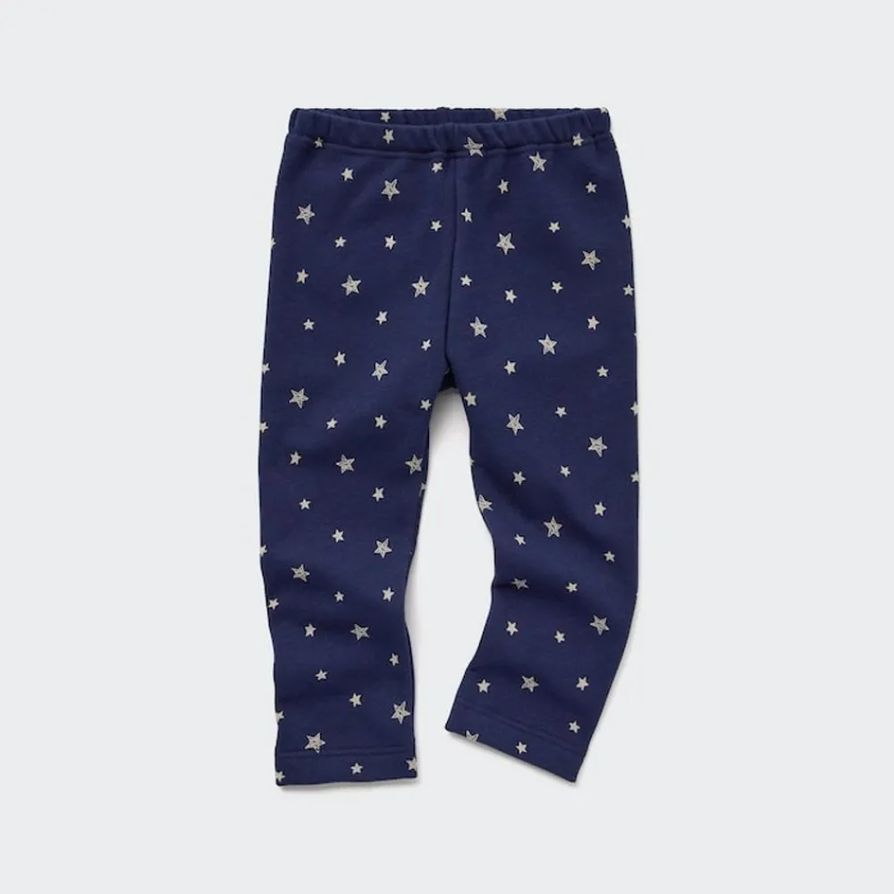Leggings*UNIQLO Gemusterte Fleece Leggings Dunkelblau