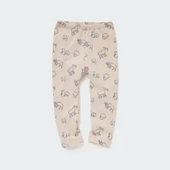 Leggings*UNIQLO Gemusterte Fleece Leggings Beige