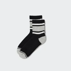 Socken*UNIQLO Gemusterte Halbsocken Schwarz