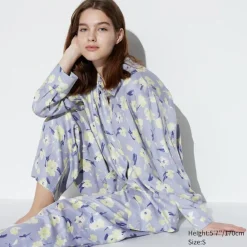 Loungewear & Pyjamas*UNIQLO Gemusterter Satin Langarm Pyjama