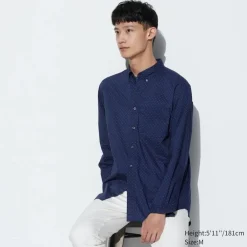 Hemden*UNIQLO Gemustertes Extra Feine Baumwolle Hemd
