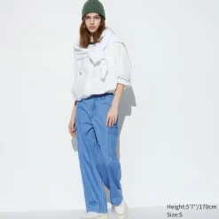 Hosen, Leggings & Jogginghosen*UNIQLO Gerade Cargo Jeans (Wide Fit) Blau