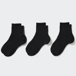 Socken, Strumpfhosen & Leggings*UNIQLO Gerippte Gefutterte Socken (3 Paar) Schwarz