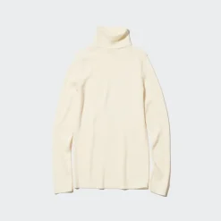 Pullover & Strickjacken*UNIQLO Gerippter 100 % Extra Feine Merinowolle Rollkragenpullover