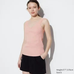 T-Shirts & Oberteile*UNIQLO Geripptes Tanktop Mit Spitze