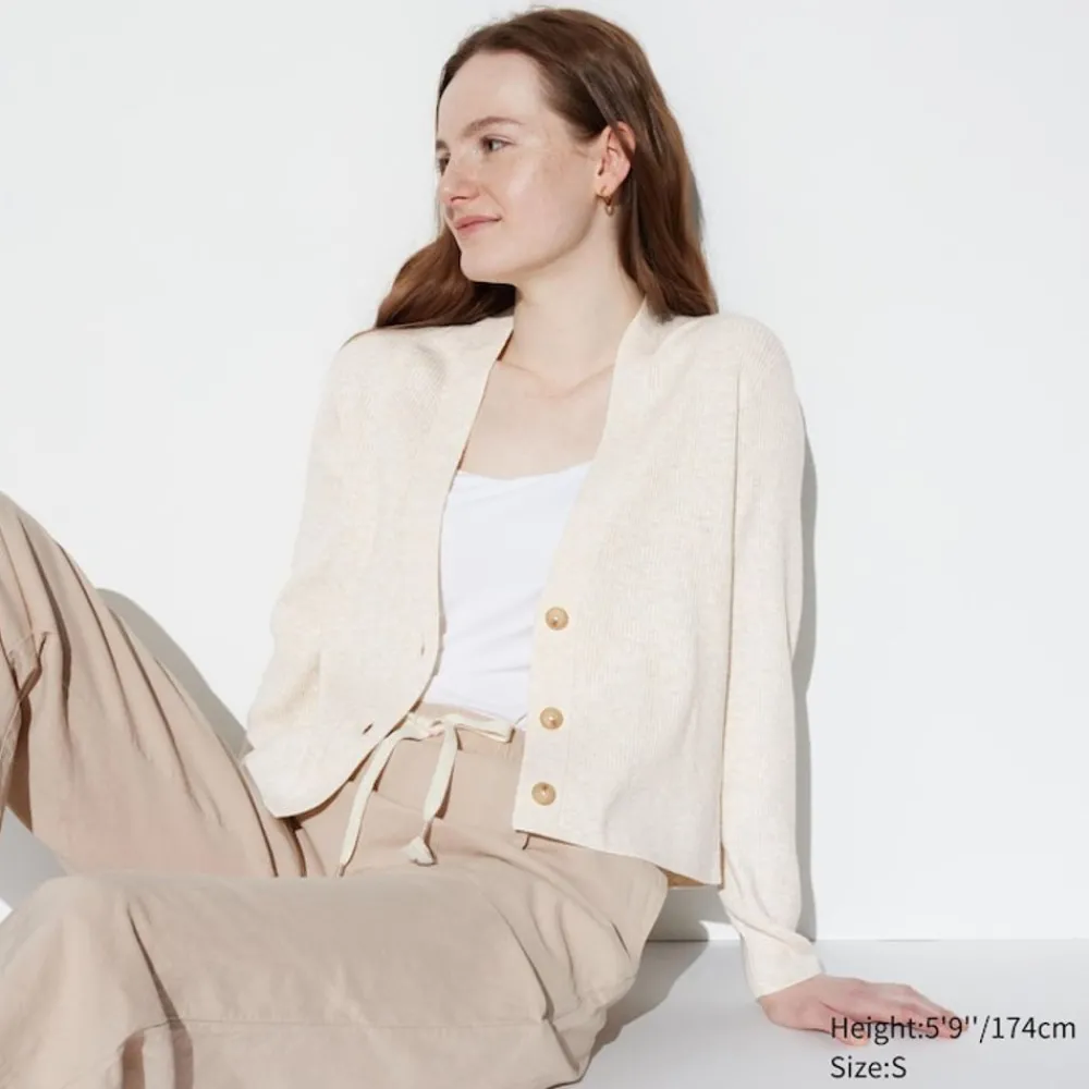 Pullover & Strickjacken*UNIQLO Gerippte Strickjacke