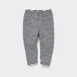Leggings*UNIQLO Gestreifte Leggings (Relaxed Fit) Schwarz