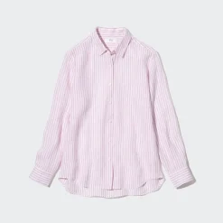 Hemden & Blusen*UNIQLO Gestreifte 100 % Premium Leinen Langarm Bluse