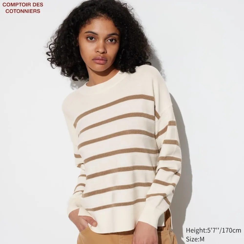Pullover & Strickjacken*UNIQLO Gestreifter Merinowolle Pullover