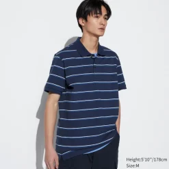Poloshirts*UNIQLO Gestreiftes Dry Pique Poloshirt