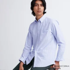 Hemden*UNIQLO Gestreiftes Oxford Langarm Hemd (Slim Fit)