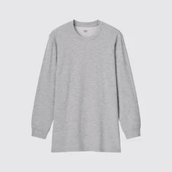 T-Shirts & Oberteile*UNIQLO Heattech Extra Warm Baumwoll Langarmshirt Grau