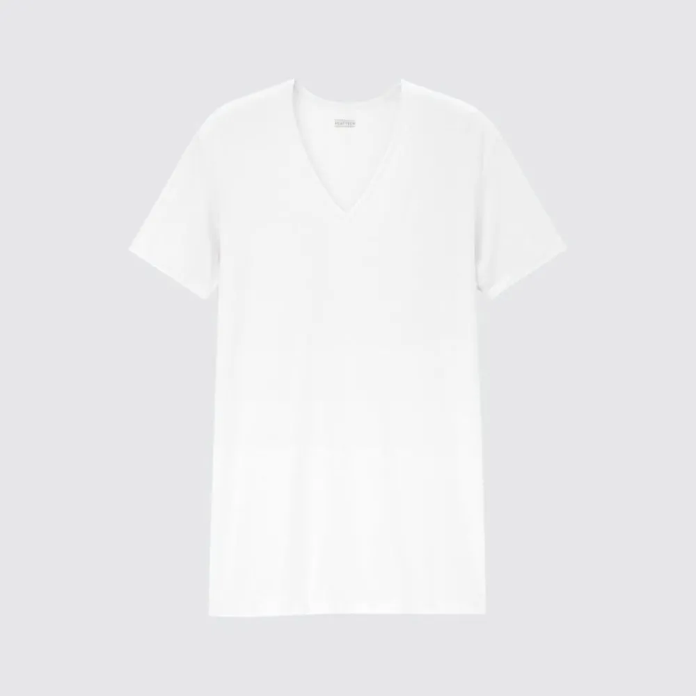 T-Shirts & Oberteile*UNIQLO Heattech Thermo-T-Shirt Mit V-Ausschnitt Weis