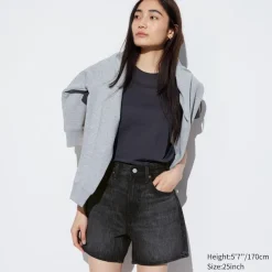 Hosen, Leggings & Jogginghosen*UNIQLO High Waisted Baggy Jeansshorts
