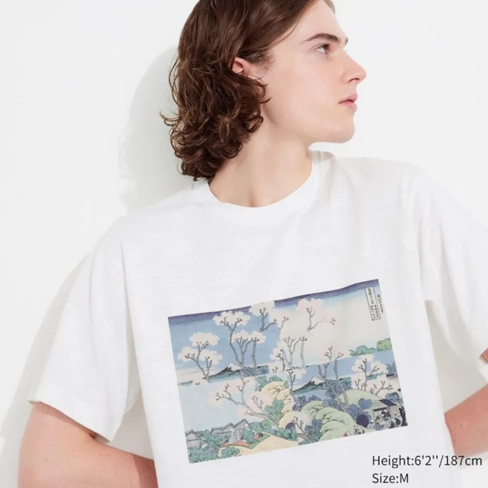 T-Shirts & Oberteile*UNIQLO Hokusai Remixed Ut Bedrucktes T-Shirt Grauweis