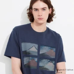T-Shirts & Oberteile*UNIQLO Hokusai Remixed Ut Bedrucktes T-Shirt Blau