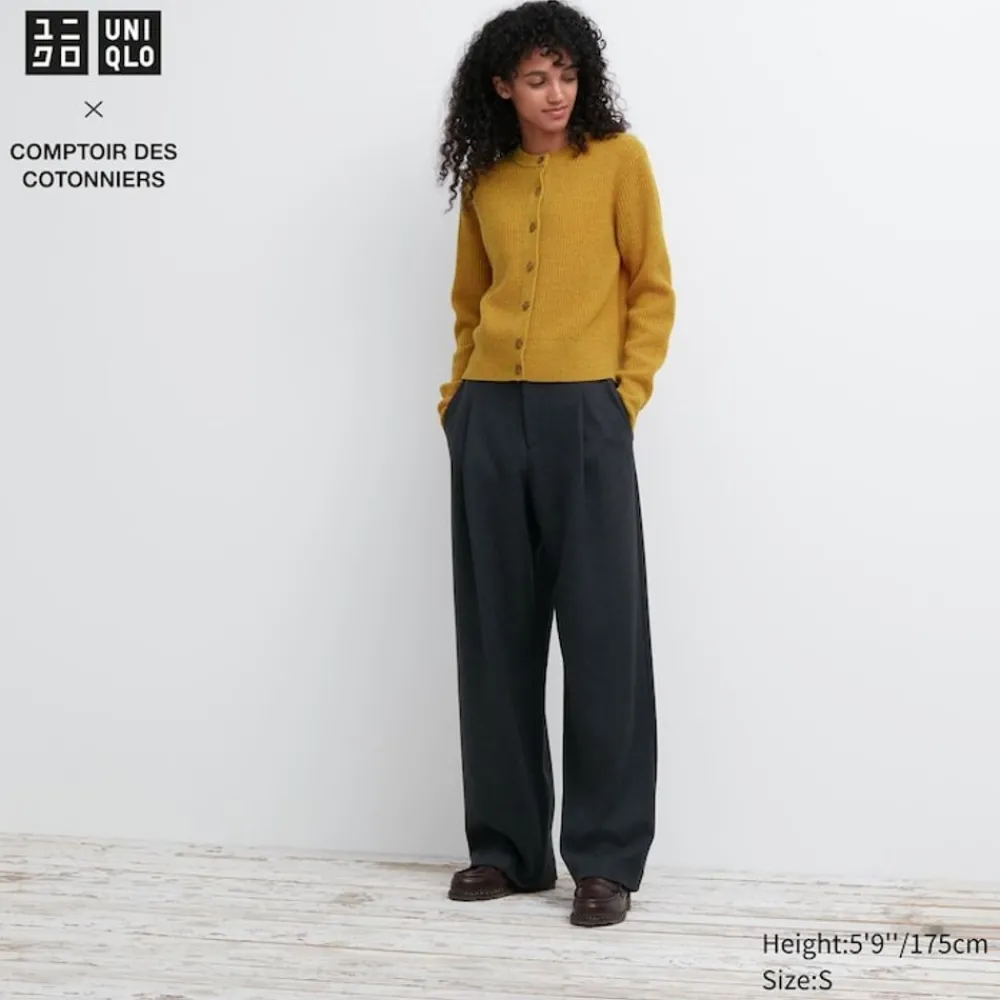 Hosen, Leggings & Jogginghosen*UNIQLO Jersey Bundfaltenhose (Wide Fit, Lang)