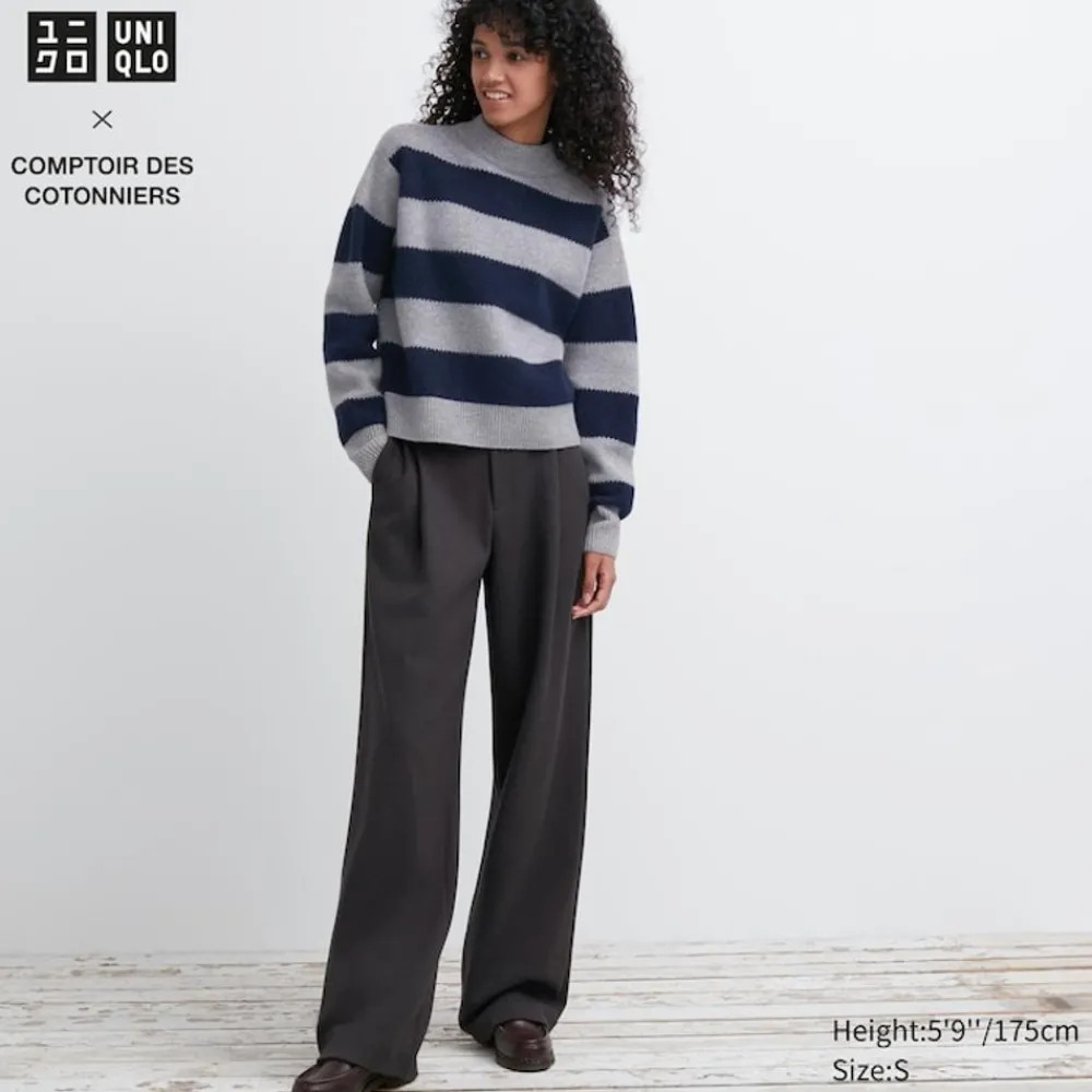 Hosen, Leggings & Jogginghosen*UNIQLO Jersey Bundfaltenhose (Wide Fit, Lang)
